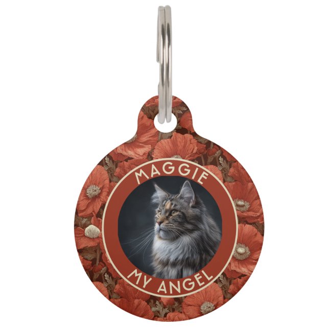 Unique Pet Appreciation Gift Anemones Floral ペット　ネームタグ (正面)