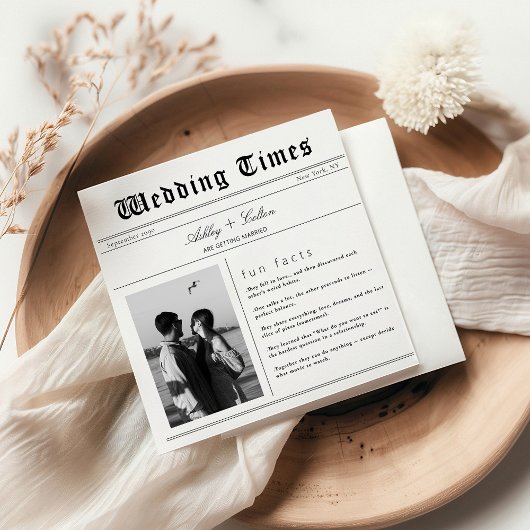Unique Photo Fun Facts About Newspaper Wedding  スタンダードカクテルナプキン