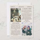 Unique Photo Newspaper Retirement Card (裏面)