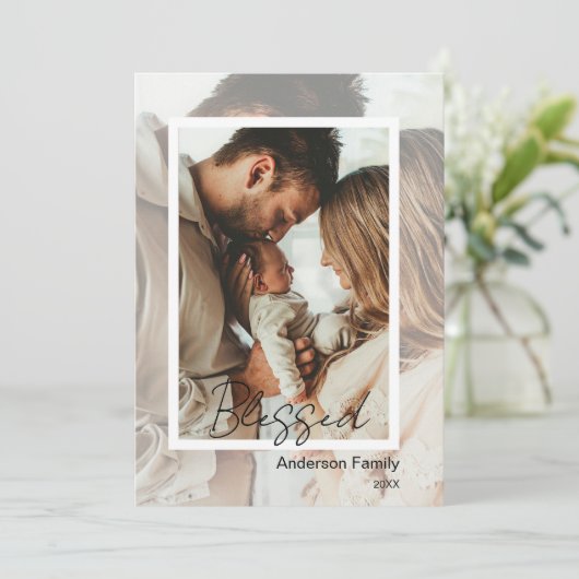 Unique Photo on Photo Tabletop Plaque  Easel 案内状 (スタンド正面)