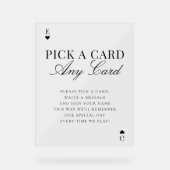 Unique Pick A Card Any Card Wedding Guestbook アクリルサイン (正面)