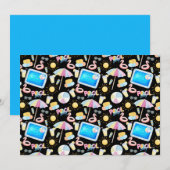 Unique Pool Party Note Card in Black ノートカード (正面/裏面)