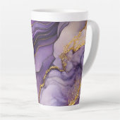 Unique Purple Alcohol Ink Large Ceramic Latte Mug カフェラテマグ (右アングル)