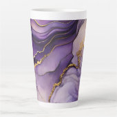 Unique Purple Alcohol Ink Large Ceramic Latte Mug カフェラテマグ (正面)