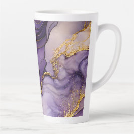 Unique Purple Alcohol Ink Large Ceramic Latte Mug カフェラテマグ