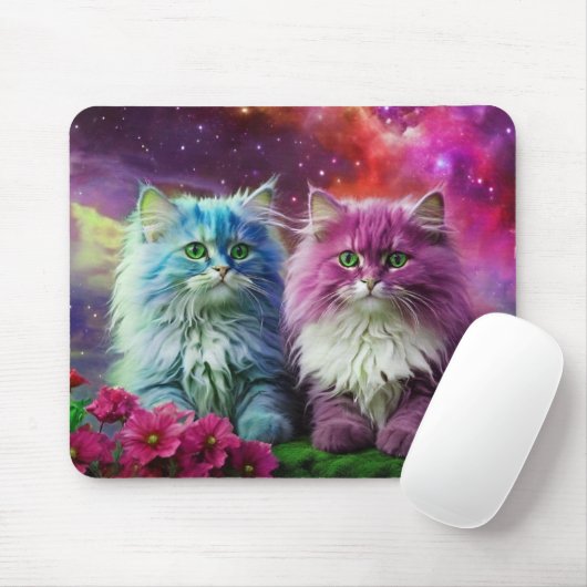 Unique purple cat mouse pad designed for cat lover マウスパッド (マウス)