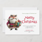Unique Quirky Santa Cartoon Christmas Humor Cards シーズンカード (正面)