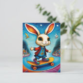 Unique Rabbit Skateboarding ポストカード (スタンド正面)