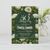 Unique Ranunculus Sparkle First Birthday Gift 招待状 (スタンド正面)