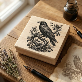 Unique Raven Vintage Scrapbooking Wood Stamp ラバースタンプ