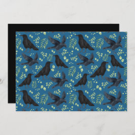 Unique Ravens Note Card in Blue ノートカード