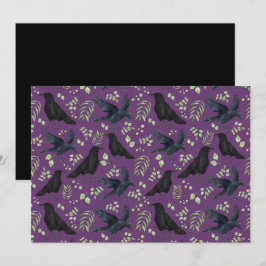 Unique Ravens Note Card in Purple ノートカード