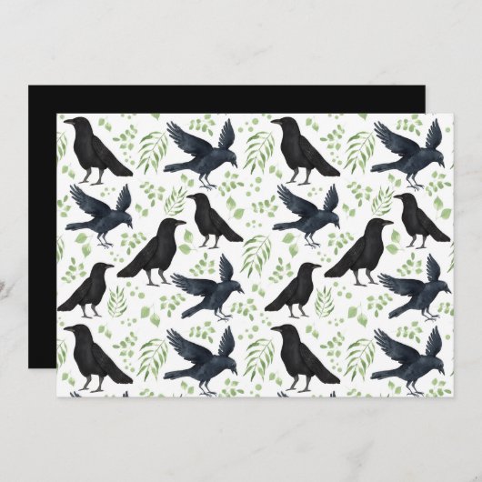 Unique Ravens Note Card in White ノートカード (正面/裏面)