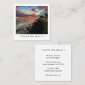 Unique Real Estate Agent Rocks Ocean Beach Photo スクエア名刺 (正面/裏面)