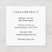 Unique Real Estate Agent Rocks Ocean Beach Photo スクエア名刺 (裏面)