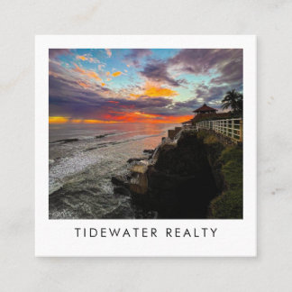 Unique Real Estate Agent Rocks Ocean Beach Photo スクエア名刺