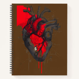 Unique Red Splatter Human Heart Notebook ノートブック