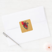 Unique Red Splatter Human Heart Sticker スクエアシール (封筒)