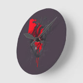 Unique Red Splatter Human Heart Wall Clock ラウンド壁時計 (傾斜)