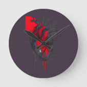 Unique Red Splatter Human Heart Wall Clock ラウンド壁時計 (正面)