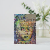 Unique rejoycing person mixed media Collage ポストカード (スタンド正面)