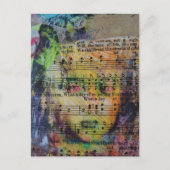 Unique rejoycing person mixed media Collage ポストカード (正面)