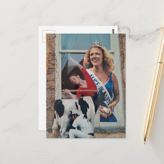 Unique Retro Dairy Princess Alice Collage  ポストカード (正面/裏面インサイチュ)