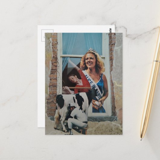 Unique Retro Dairy Princess Collage  ポストカード (正面/裏面インサイチュ)