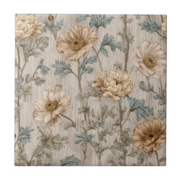 Unique Retro Ranunculus  Tiles  For Cozy Interiors タイル