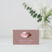 Unique Rose Gold Lips Makeup Artist  名刺 (スタンド正面)
