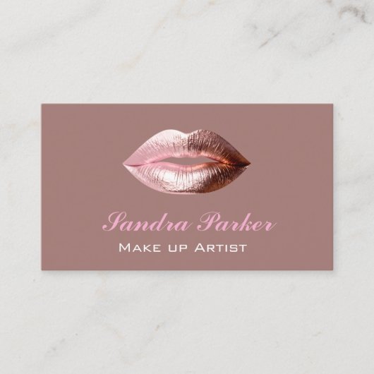 Unique Rose Gold Lips Makeup Artist  名刺 (正面)