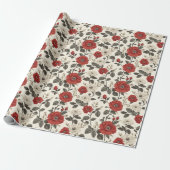 Unique Rose Modern Wrapping Paper ラッピングペーパー (アンロールド)