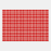 Unique Rustic Red & Cream Squiggly Mixed Patterns ラッピングペーパーシート (正面3)