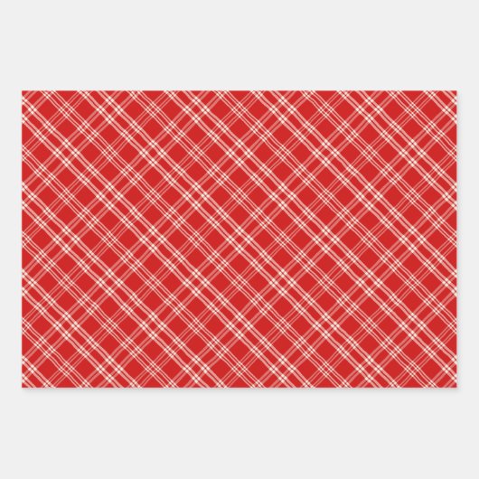 Unique Rustic Red & Cream Squiggly Mixed Patterns ラッピングペーパーシート (正面)