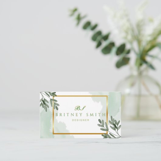 Unique Rustic Watercolor Modern 名刺 (スタンド正面)