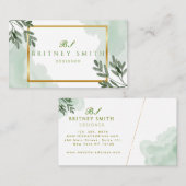 Unique Rustic Watercolor Modern 名刺 (正面/裏面)