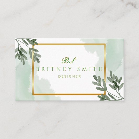 Unique Rustic Watercolor Modern 名刺 (正面)