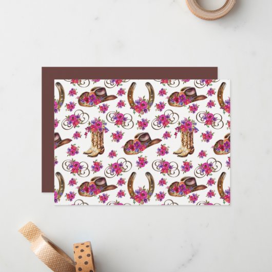 Unique Rustic Wedding Note Card ノートカード (正面/裏面インサイチュ)