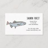 Unique Salmon Fish Fishing Guide Nature Simple 名刺 (裏面)