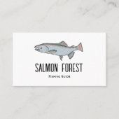Unique Salmon Fish Fishing Guide Nature Simple 名刺 (正面)