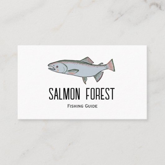 Unique Salmon Fish Fishing Guide Nature Simple 名刺 (正面)