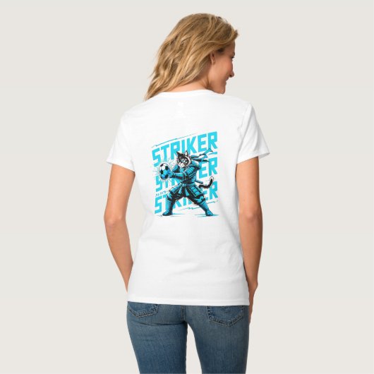 Unique Samurai Cat for Soccer Fans & Cat Lovers Tシャツ (裏面フル)