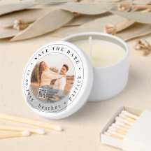 Unique Save The Date Wedding Photo with QR Code