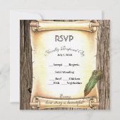 Unique Scroll & Feather Pen Wedding  招待状 (裏面)