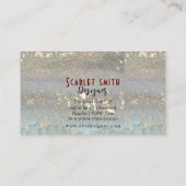 Unique sea green glittery marble effect 名刺 (裏面)