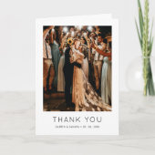 Unique Simple Photo QR Code Wedding Folded サンキューカード (正面)