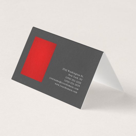 Unique Special Colorful Red Gray Trendy 名刺 (裏面)
