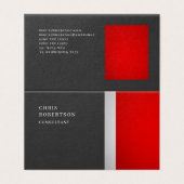 Unique Special Colorful Red Gray Trendy 名刺 (外部フラット)