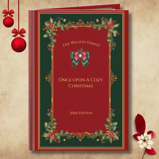 Unique Storybook Once Upon a Cozy Christmas Photo カード