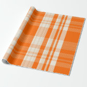 Unique & Stunning Orange & Cream Color Combo Plaid ラッピングペーパー (アンロールド)